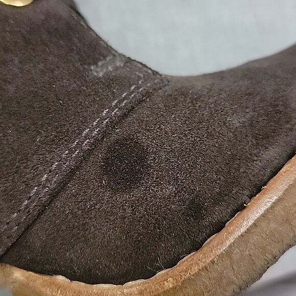 Tory Burch Hillary Brown Suede Leather heeled Lace-up Bootie, women's SZ 7.5 - Picture 10 of 11